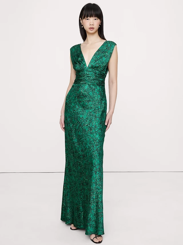 bhldn dylan stretch satin one shoulder side slit maxi dress BHLDN Dylan Stretch Satin One-Shoulder Side-Slit Maxi Dress at MarketFair  Shoppes in Princeton, NJ