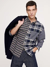 Relaxed-Fit Patchwork Oxford Shirt