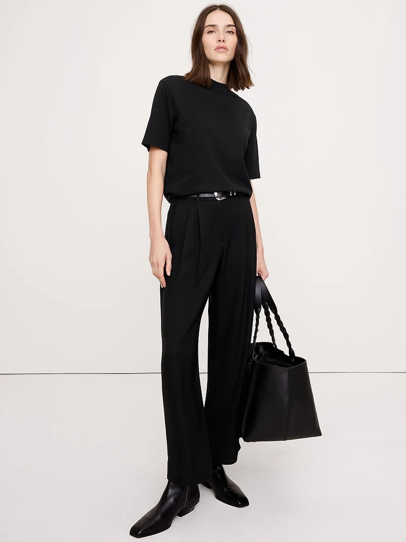 Vintage Cotton Mock-Neck T-Shirt