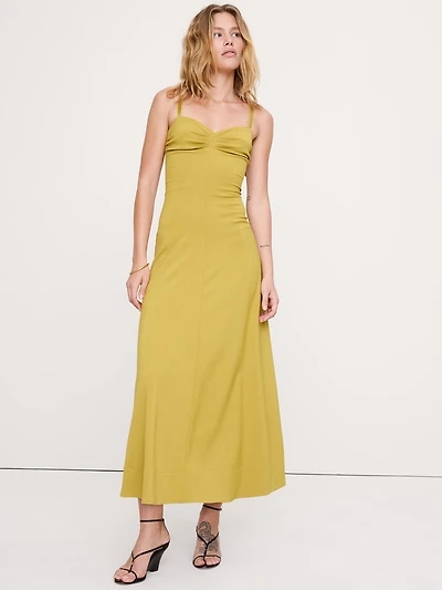 Stretch-Sateen Sweetheart Maxi Dress
