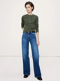 Ribbed Henley T-Shirt