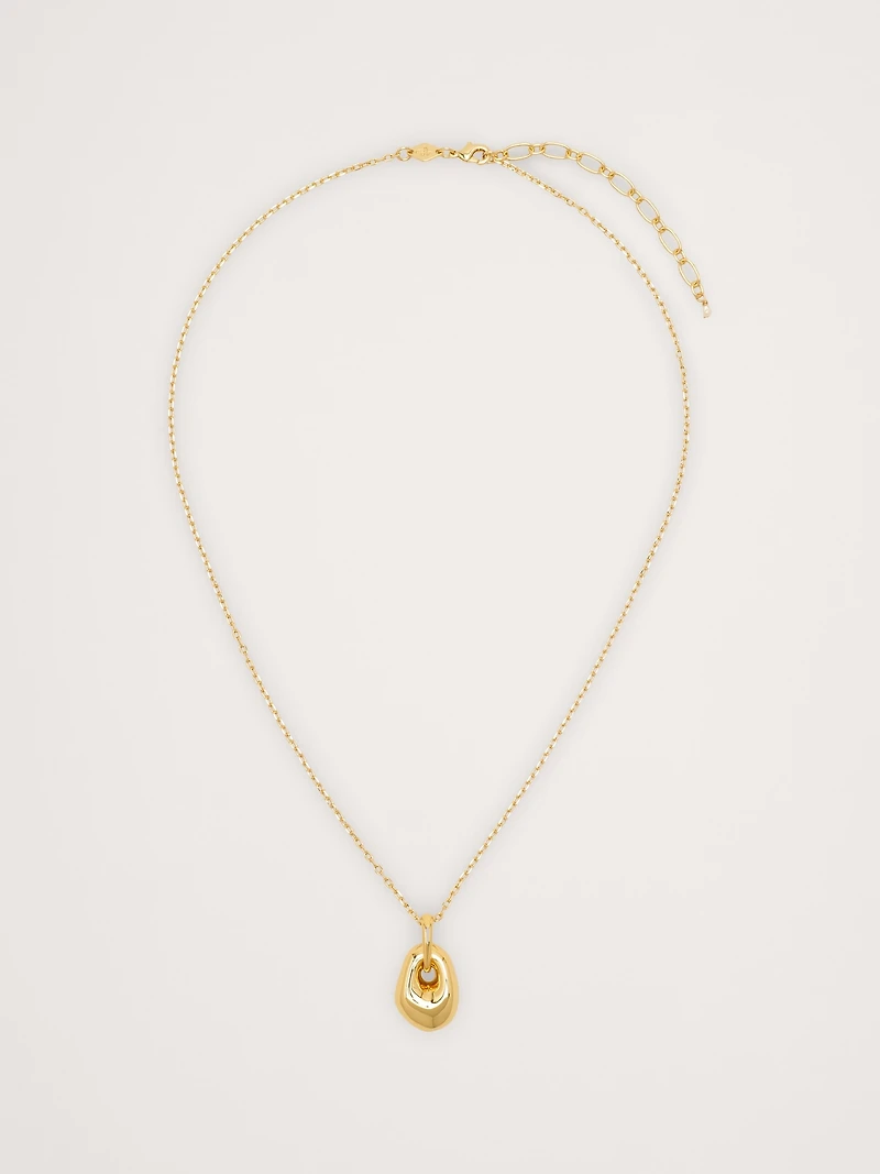 Golden Pebble Necklace by Anni Lu