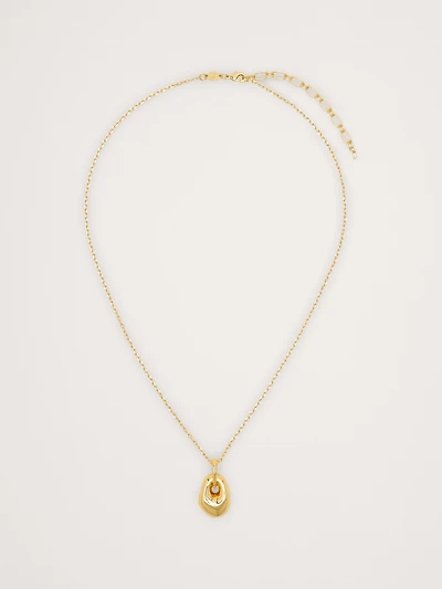 Golden Pebble Necklace by Anni Lu