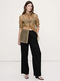 Mid-Rise Wide-Leg Drapey TENCEL™ Pull-On Pant