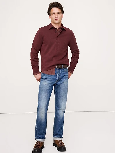 Slub Double-Knit Polo Shirt