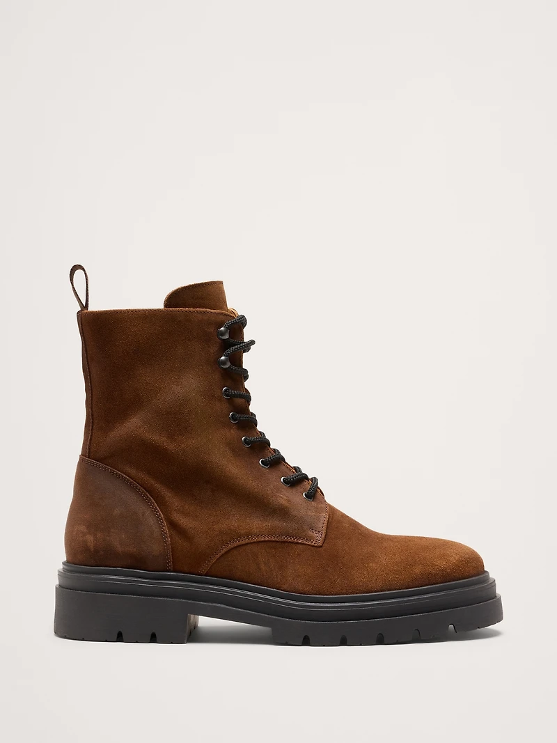 Italian Suede Combat Boot