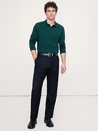 Luxury-Touch Long-Sleeve Polo Shirt