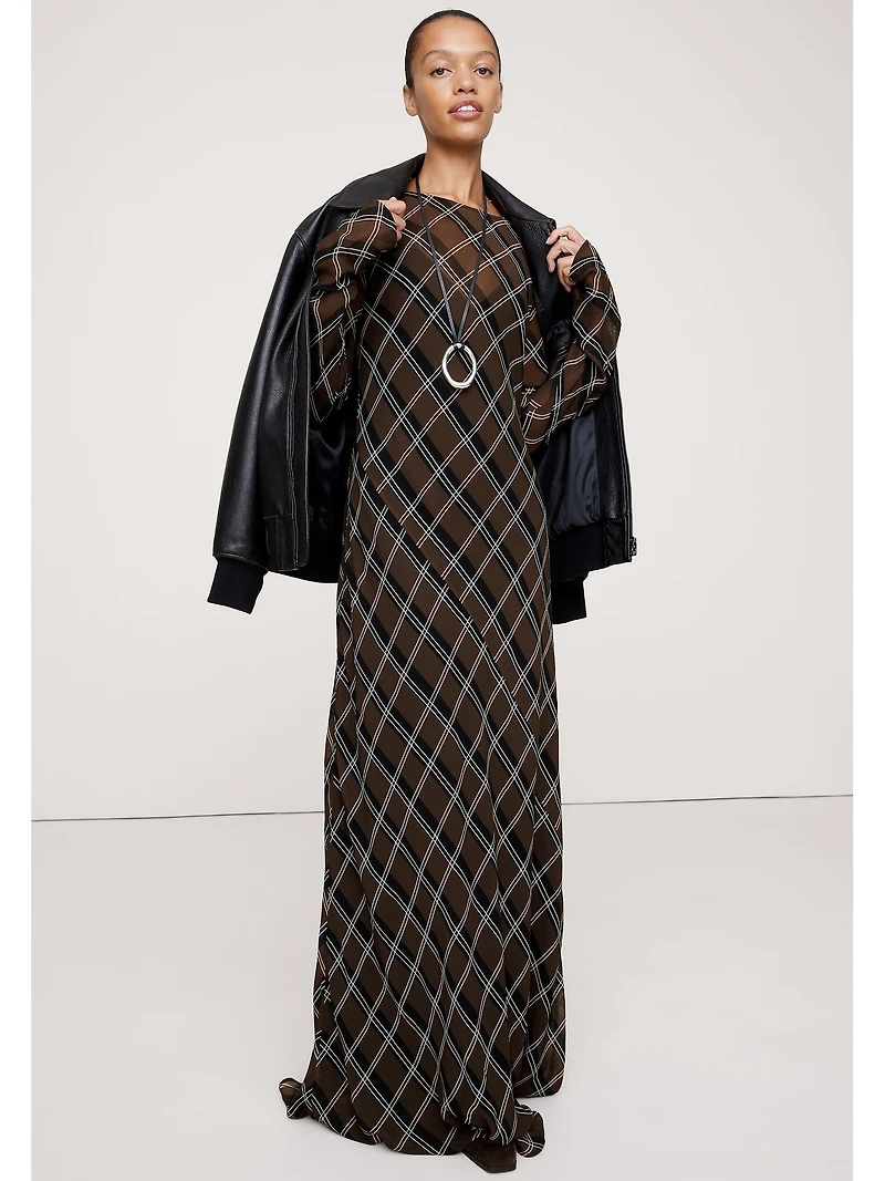 Bias-Cut Chiffon Maxi Dress