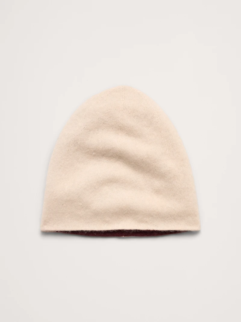 Reversible Brushed Wool-Cashmere Beanie