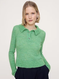 Italian Alpaca-Blend Sweater Polo Shirt