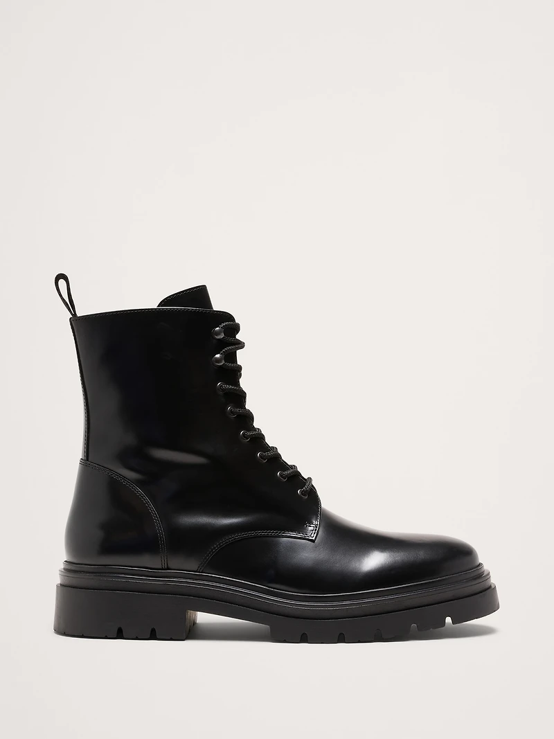 Italian Leather Combat Boot