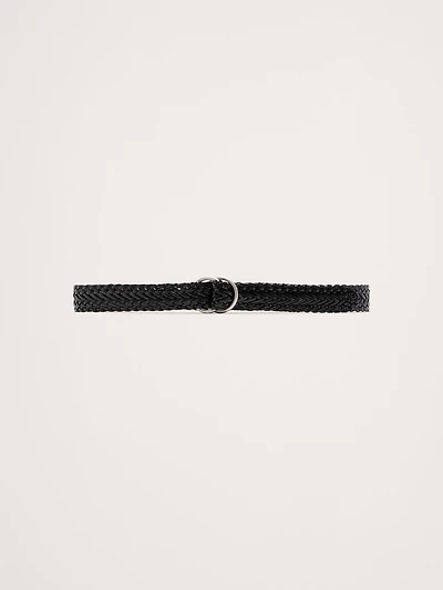 Slim Braided Leather Belt