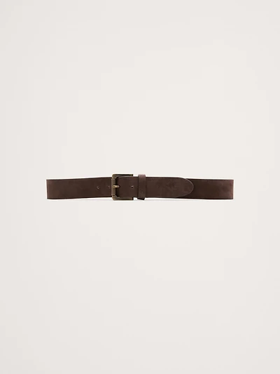 Burnished Nubuck Leather Belt