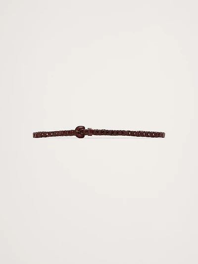 Skinny Woven Leather Belt