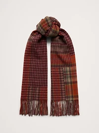 Mixed Plaid Wool-Blend Scarf