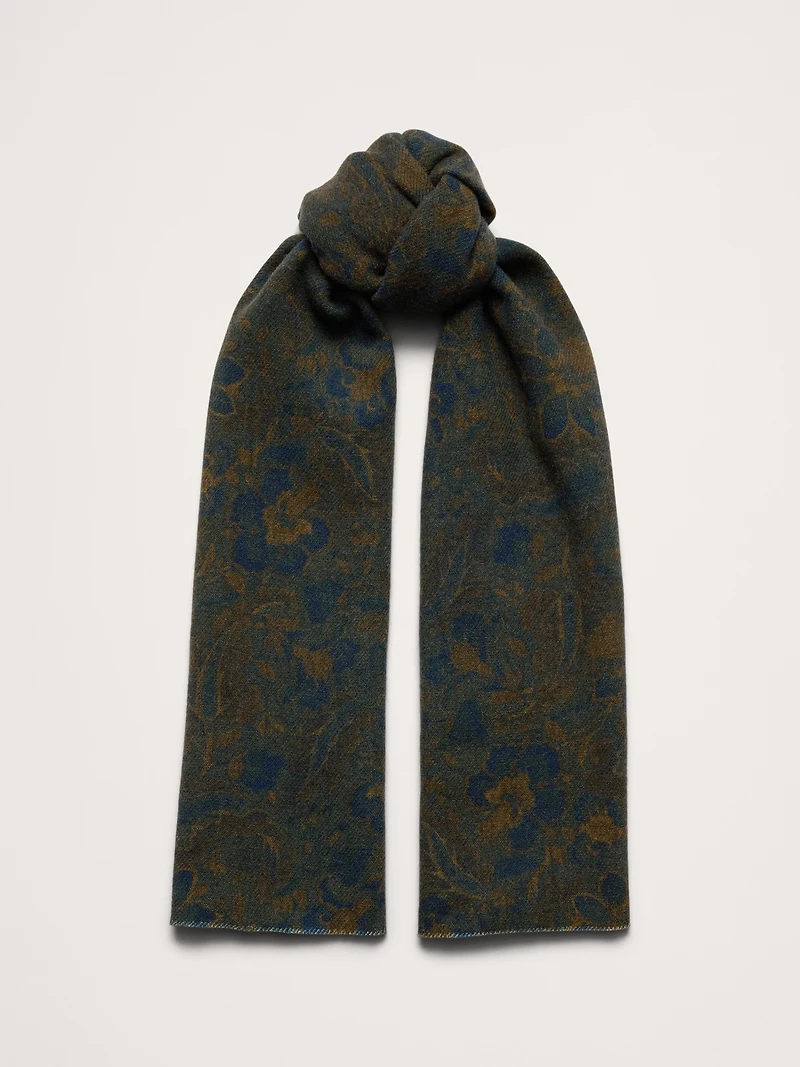 Floral Wool-Blend Scarf