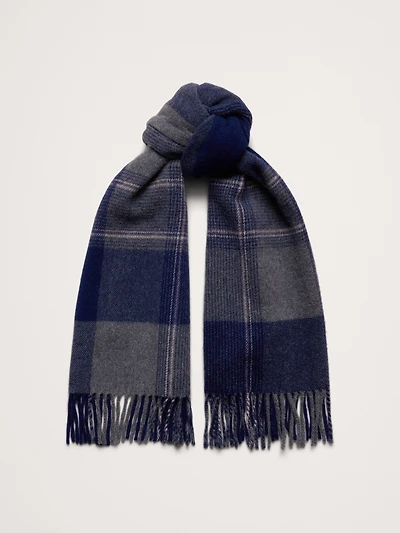 Plaid Wool-Blend Scarf