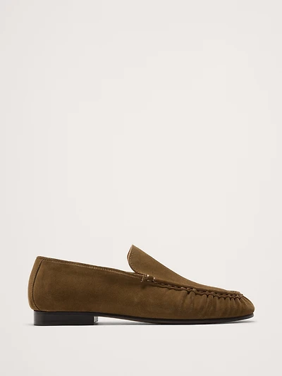 Italian Suede Moc-Toe Loafer