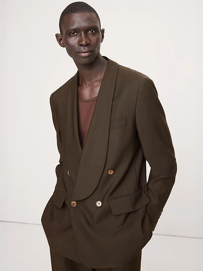 Relaxed Italian Barathea Tuxedo Jacket