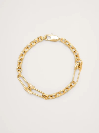 Rhinestone Safety Pin Bracelet