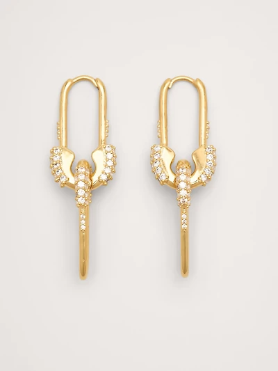 Rhinestone Safety Pin Earrings