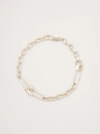 Rhinestone Safety Pin Bracelet