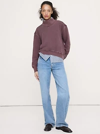 French Terry Mock-Neck Sweatshirt