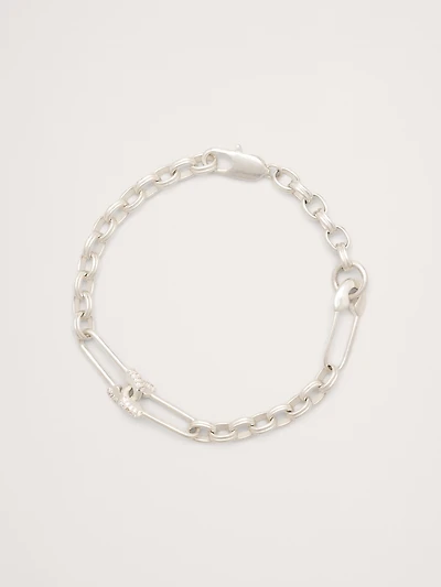 Rhinestone Safety Pin Bracelet