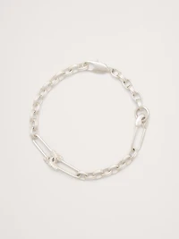 Rhinestone Safety Pin Bracelet