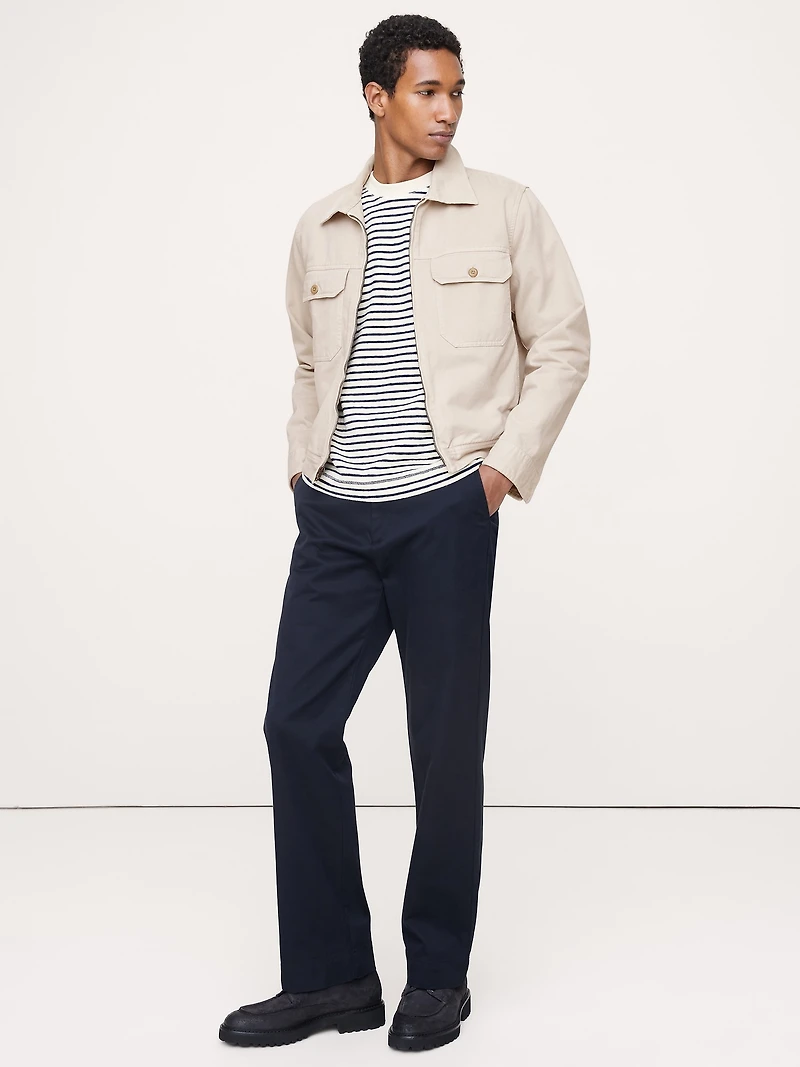 Cotton Twill Mechanic's Jacket with Corduroy Collar