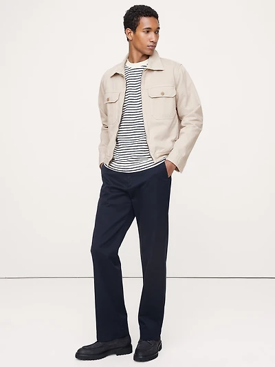 Cotton Twill Mechanic's Jacket with Corduroy Collar