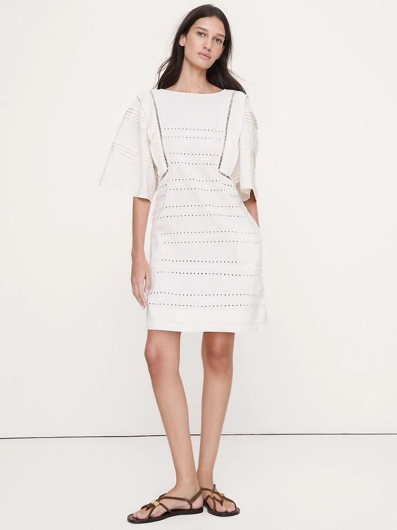 Tencel™-Linen Eyelet Mini Dress