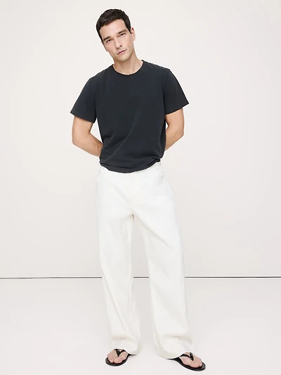 Sueded Cotton Crew-Neck T-Shirt