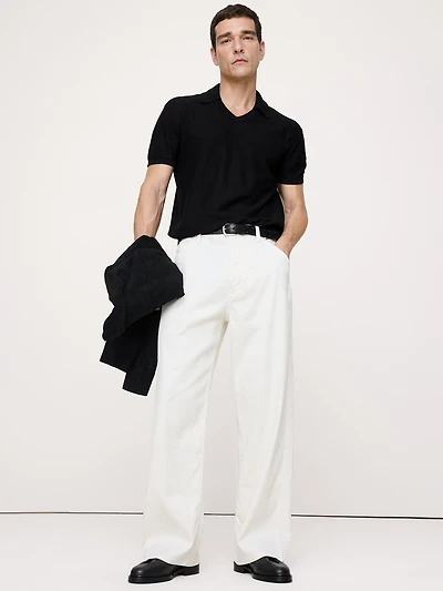 Cotton Sweater Polo Shirt