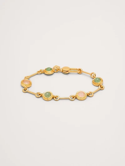 Circle Stone Link Bracelet