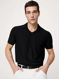 Cotton Sweater Polo Shirt