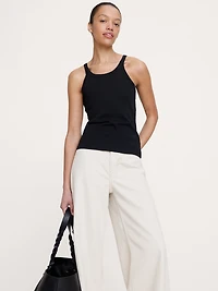 Ribbed Scoop-Neck Tank