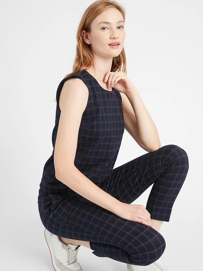Plaid Cropped Shell