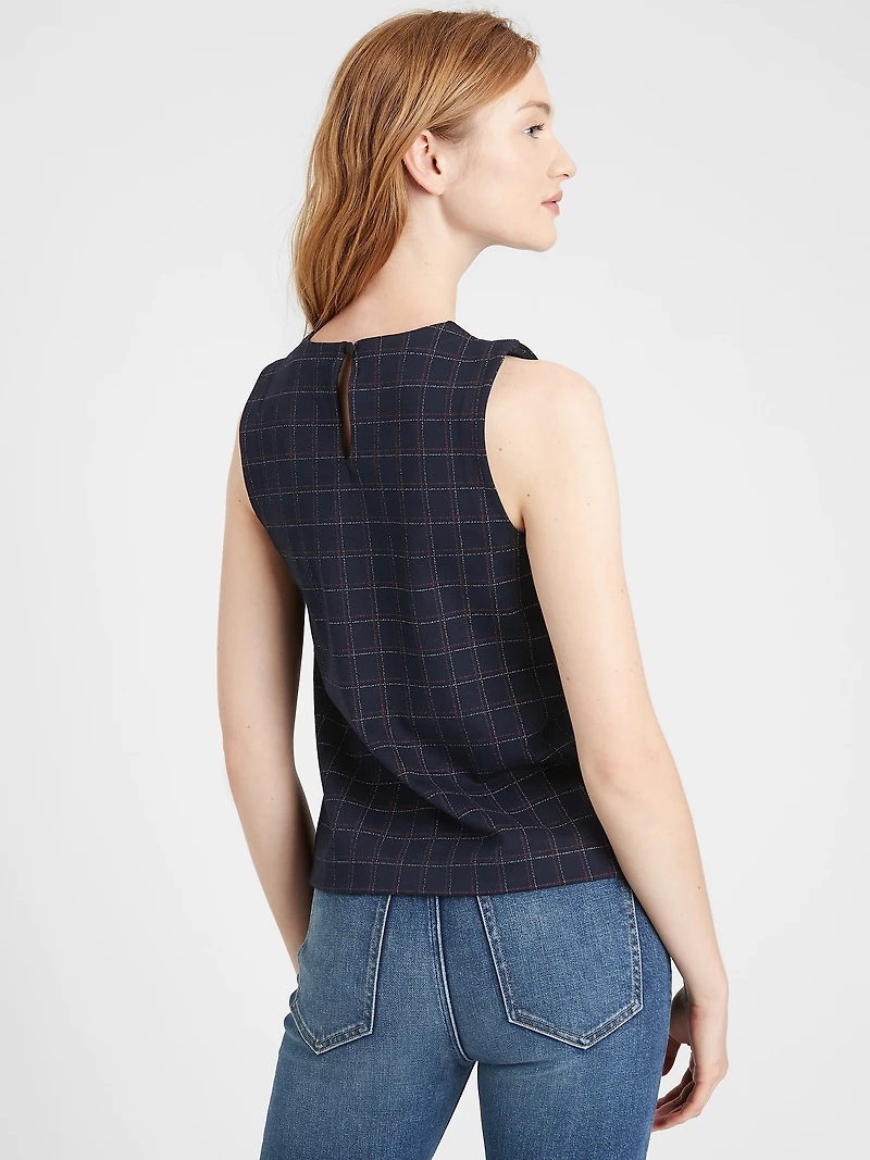 Plaid Cropped Shell