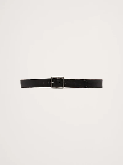 Leather Belt with Square Buckle