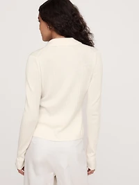 Ribbed Merino Sweater Polo