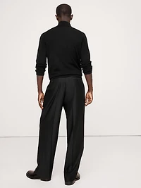 Signature Italian Hopsack Wide-Leg Pant