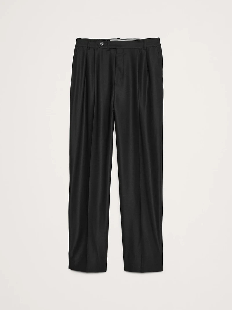 Signature Italian Hopsack Wide-Leg Pant