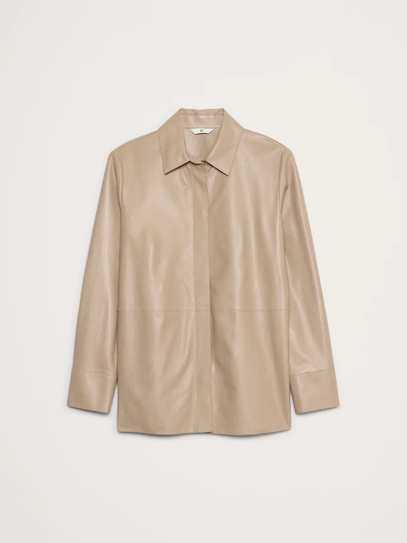 Relaxed Leather Overshirt