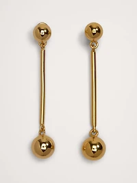 Small Barbell Drop Earrings