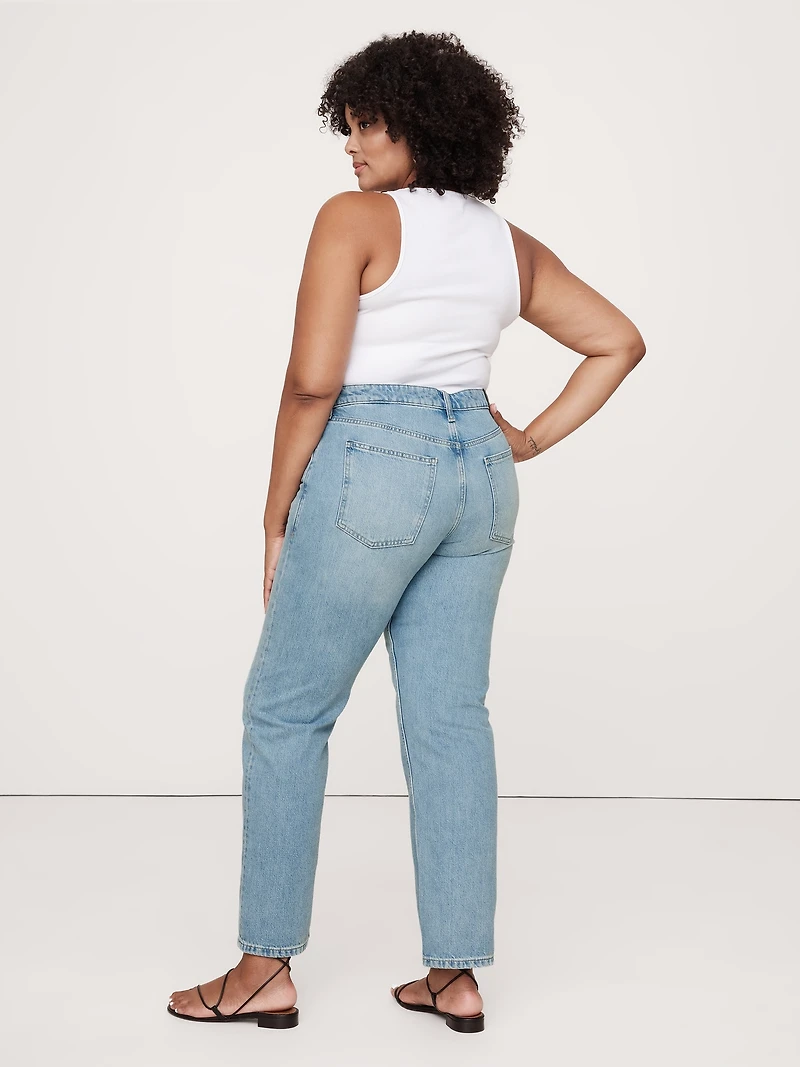 Mid-Rise Rigid Straight Jean