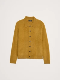 Brushed Cashmere Polo Cardigan