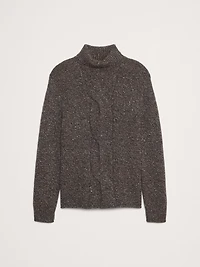 Merino-Cashmere Cable-Knit Turtleneck Sweater