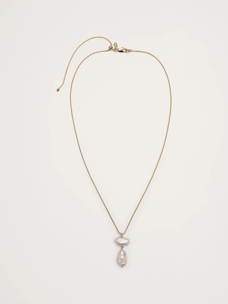 Telaio Baroque Pearl Double Pendant Necklace by Aureus + Argent