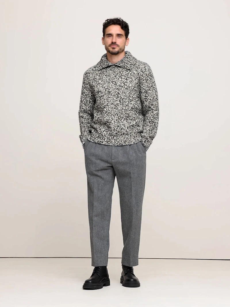 Relaxed Cotton-Merino-Alpaca Sweater Polo